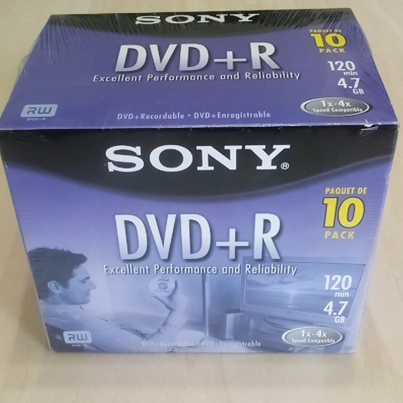 2/$20 NEW Sony DVD+R 10 Pack - Picture 1 of 3